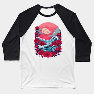 Whispers of Euphoria - Ocean Waves and Rose-tinted Dreams Baseball T-Shirt